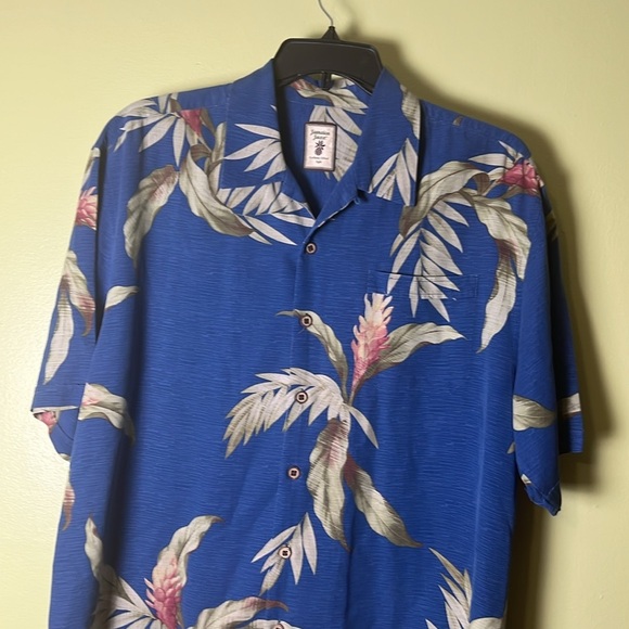 Jamaican jazz authentic island style Blue Casual Button Down Shirt - Picture 2 of 6